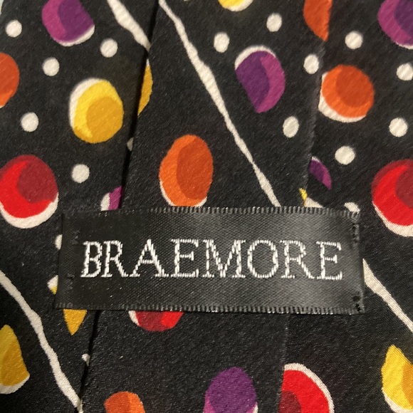 Braemore black with coloured spots tie - Picture 3 of 4